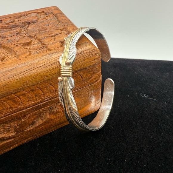 Vtg Navajo JoAnn Yazzie Sterling & Copper Cuff